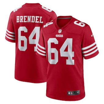 mens nike jake brendel scarlet san francisco 49ers game play